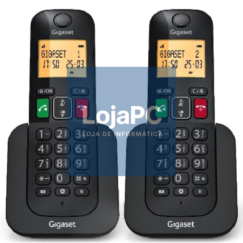 Telefone sem fios Gigaset Elemental 400 DUO/ Preto