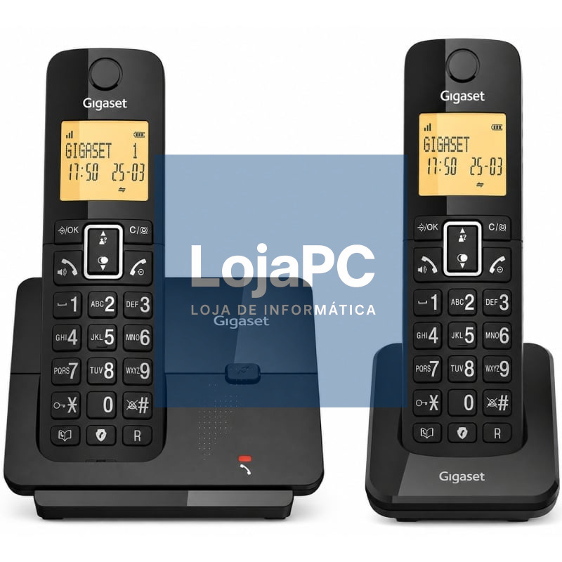 Telefone sem fios Gigaset Essential 300 DUO/ Preto