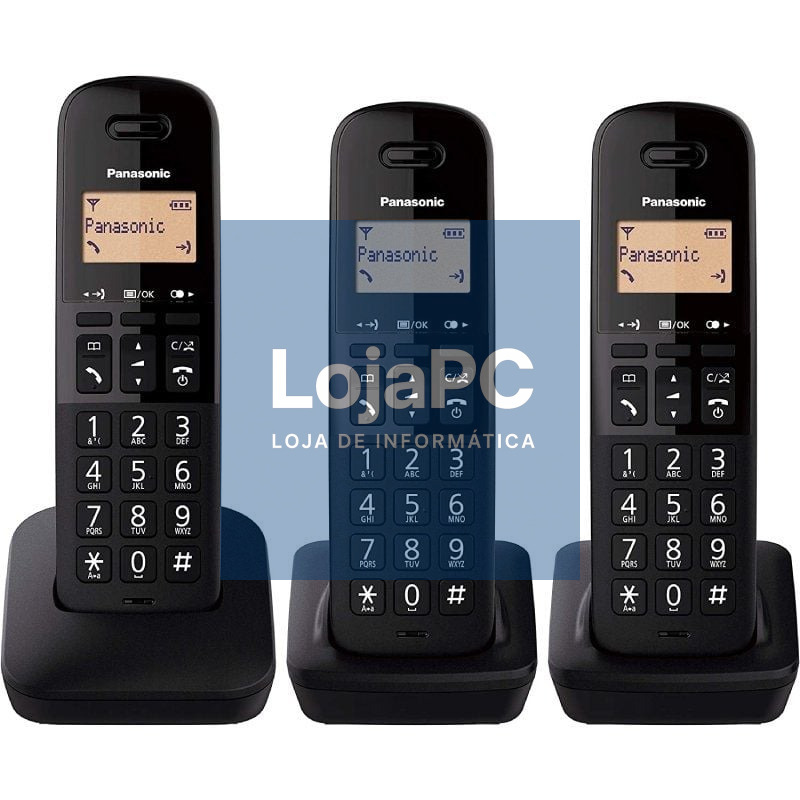 Telefone sem fios Panasonic KX-TGB613SPB/ Pack TRIO/ Preto