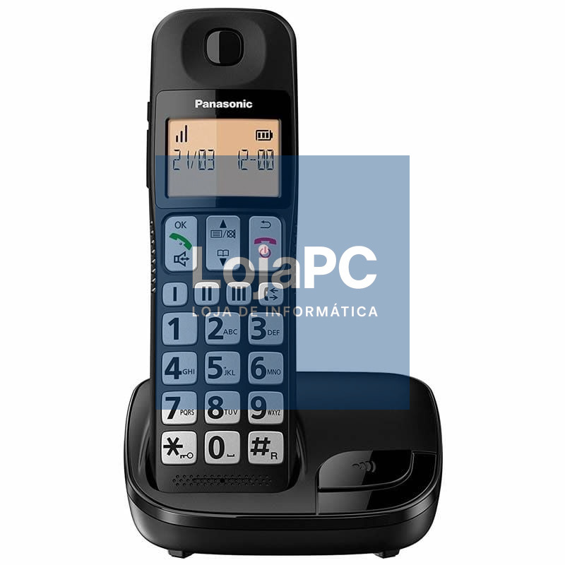 Telefone sem fios Panasonic KX-TGE310SP/ Preto