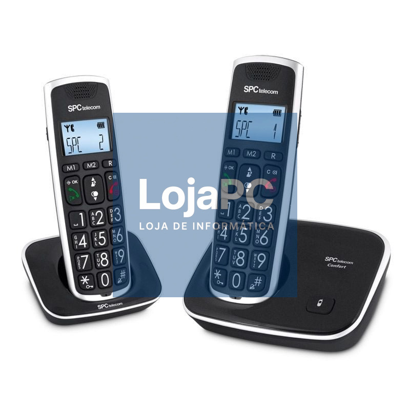 Telefone sem fios SPC Comfort Kaiser 7609N/ Pack DUO/ Preto