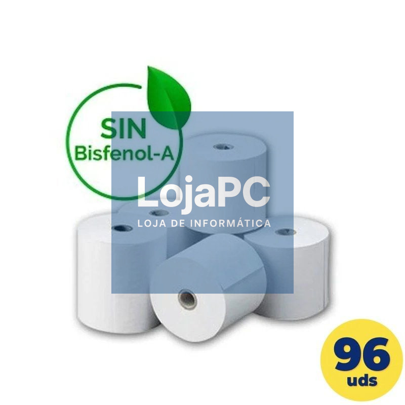 Caixa de Rollos de Papel Térmico Genérico 80x55 BPAF/ 80 x 55mm/ 12 paquetes/ 96 unidades