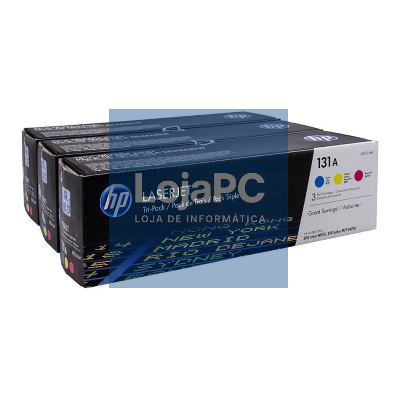 Tóner Original HP nº131A Multipack/ Ciano/ Amarelo/ Magenta