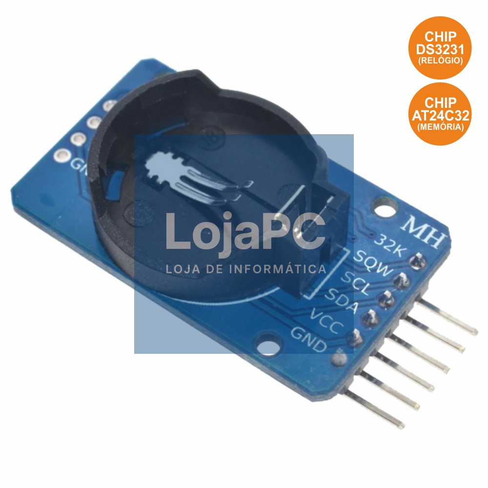 MÓDULO RELÓGIO TEMPO REAL I2C 3.3-5.5V P/ ARDUINO