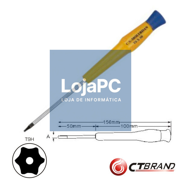CHAVE TORX C/ FURO T09H 150MM CTBRAND