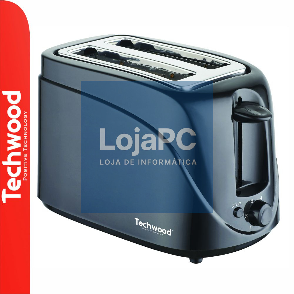 Torradeira 2 Ranhuras 700W Preta TECHWOOD