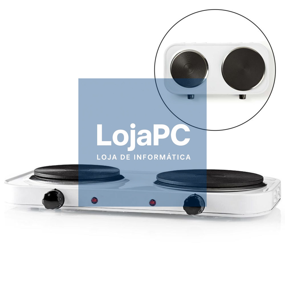 Fogão Elétrico 2 Placas 2500W Branco NEDIS