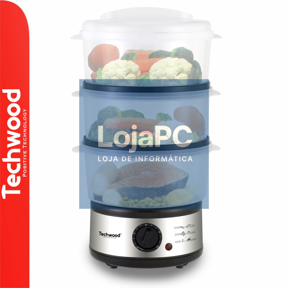 Cozedor a Vapor Elétrico 7.5L 500W Inox TECHWOOD