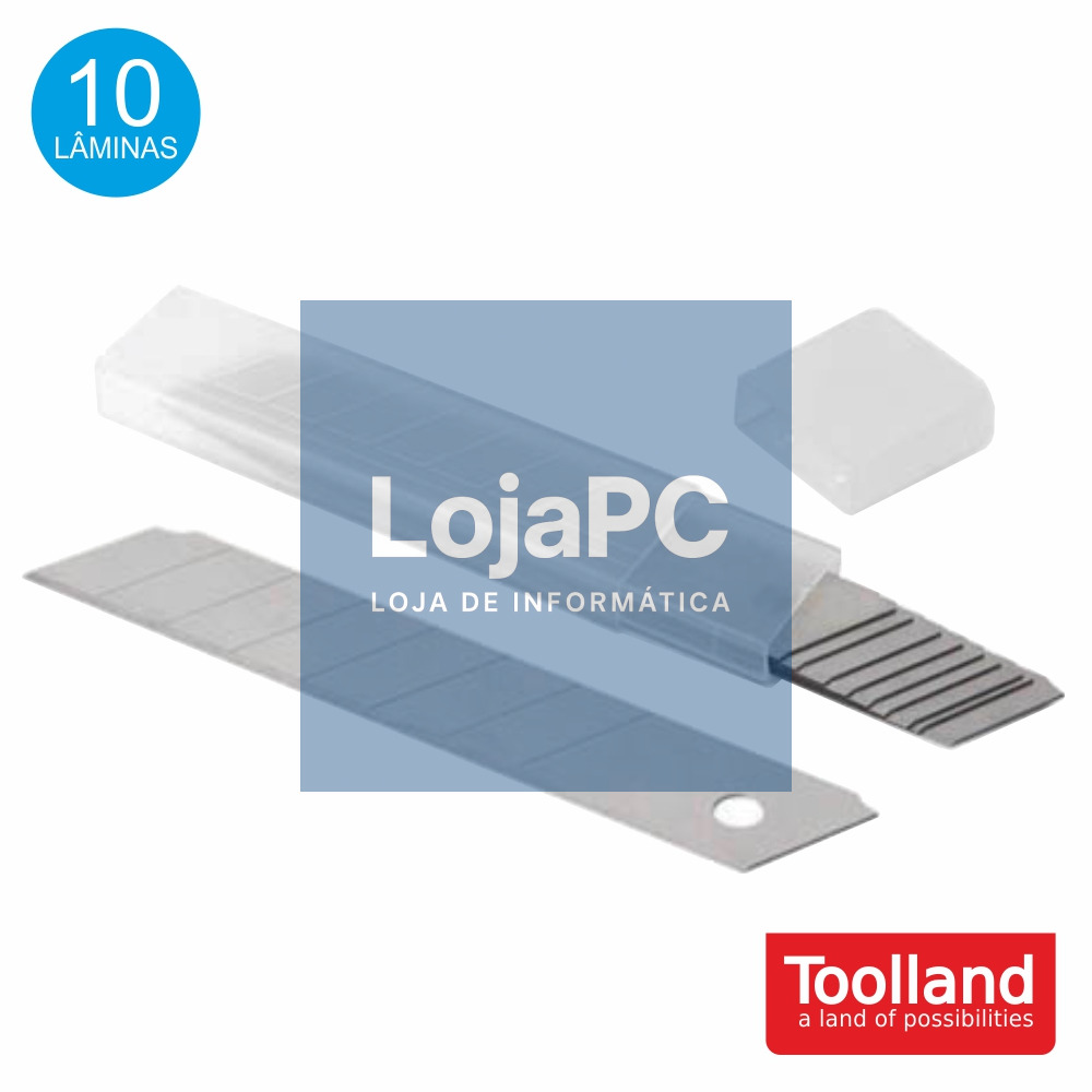 LÂMINAS DE SUBSTITUIÇÃO 18MM 10X TOOLLAND