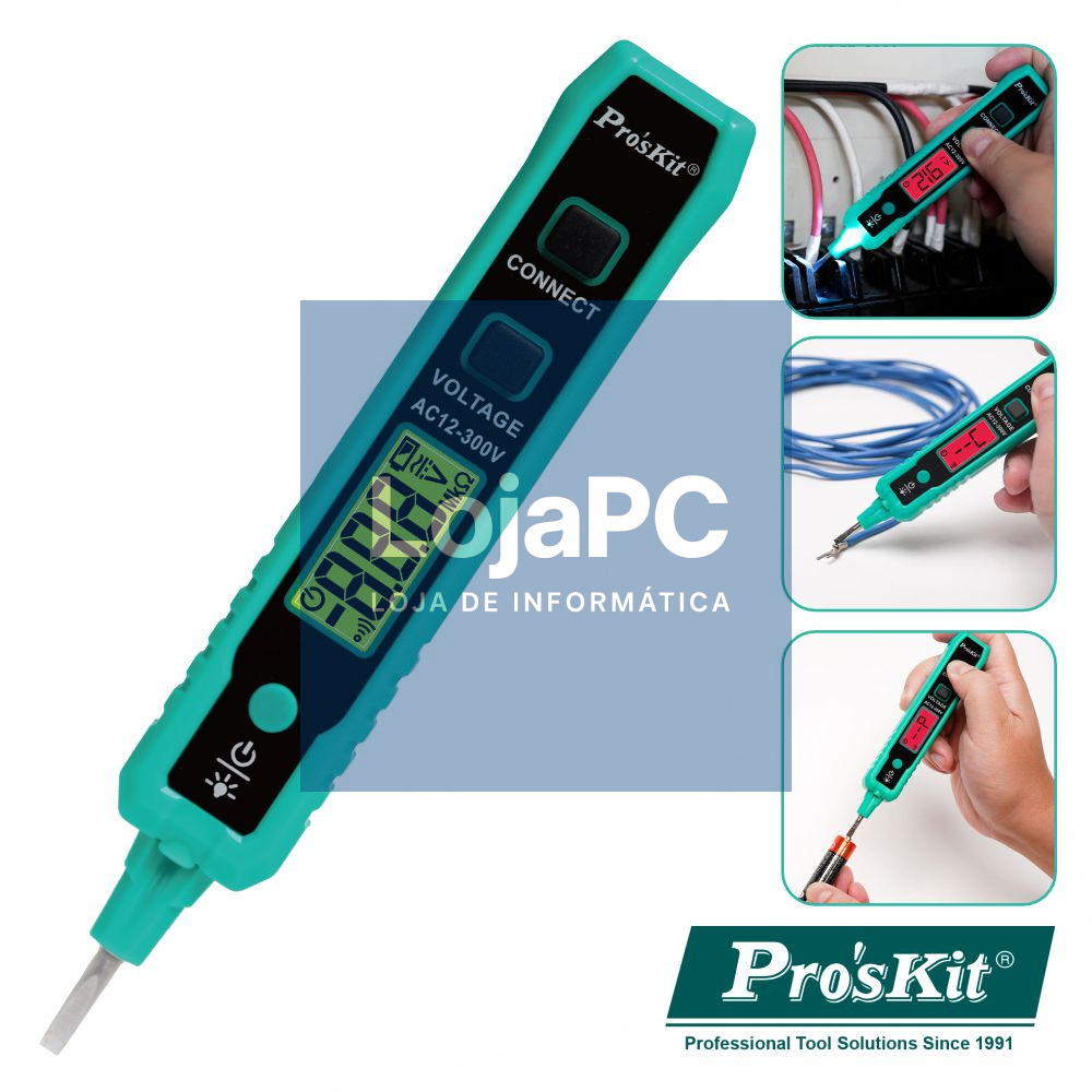 Detetor de Voltagem Inteligente AC/DC C/LCD PROSKIT
