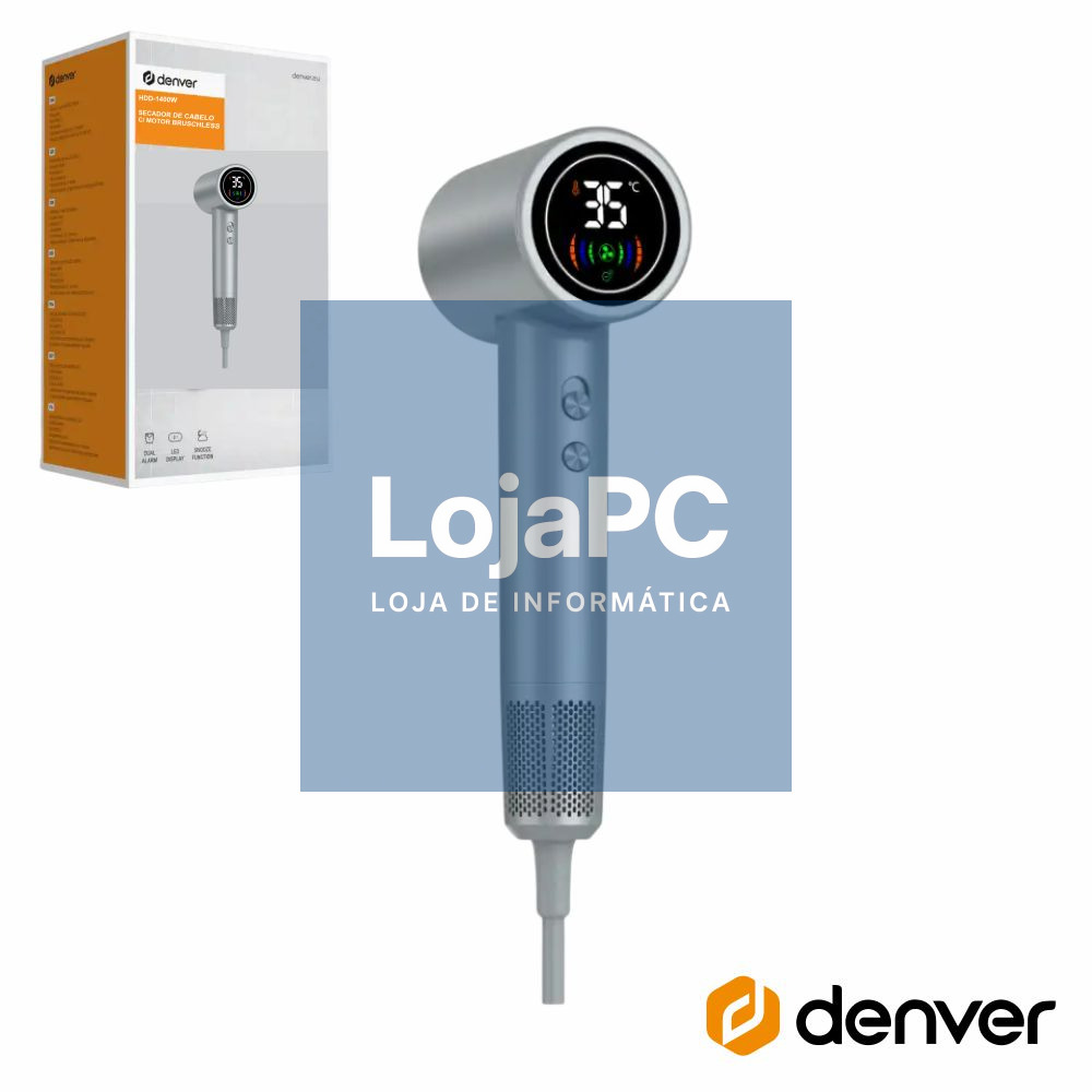 Secador de Cabelo C/ Motor Brushless 1400W Prateado DENVER