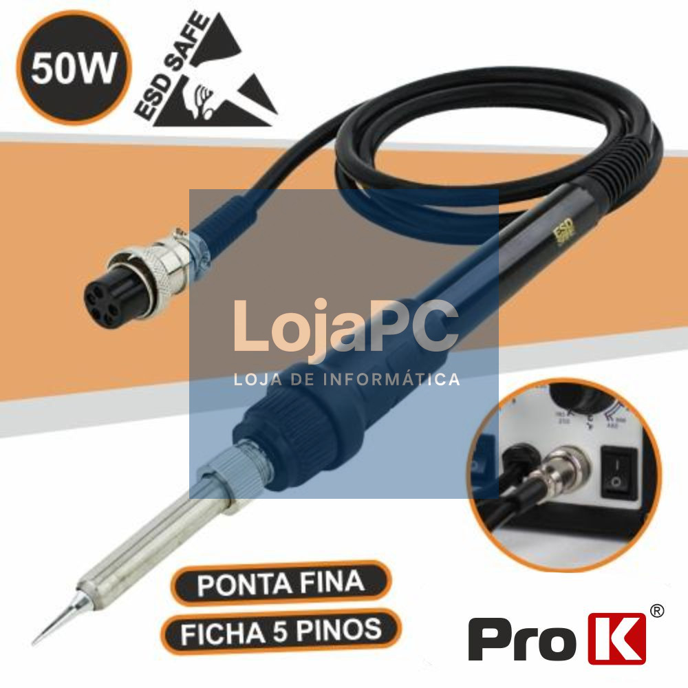 FERRO DE SOLDAR 50W P/ ESTAÇÕES SOLDAR FICHA 5P PROK