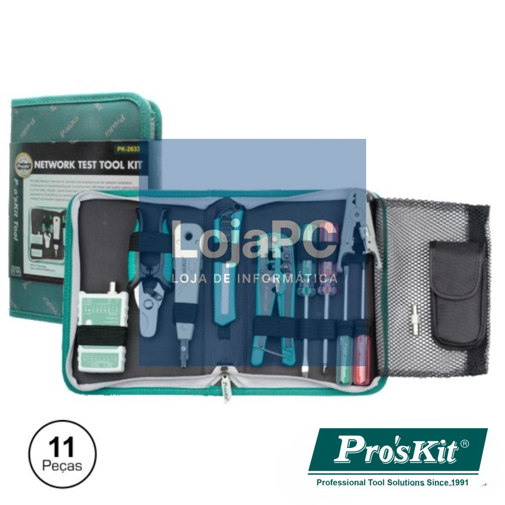 MALA FERRAMENTAS PROFISSIONAL 11 PEÇAS PROSKIT