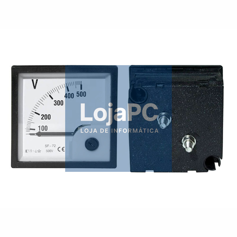 Voltímetro Analógico de Painel 500V DC