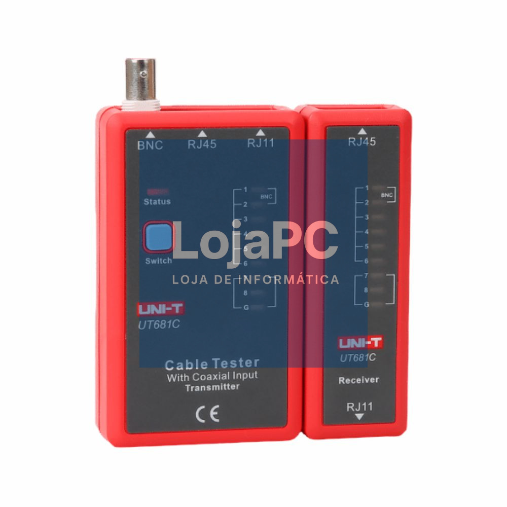 Testador De Cabos Rede BNC/RJ11/RJ45 C/ LED UNI-T