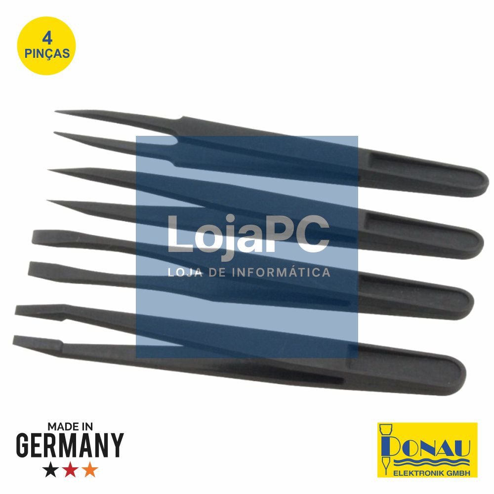 CONJUNTO DE 4 PINÇAS DIELÉTRICAS ANTIESTÁTICAS DONAU