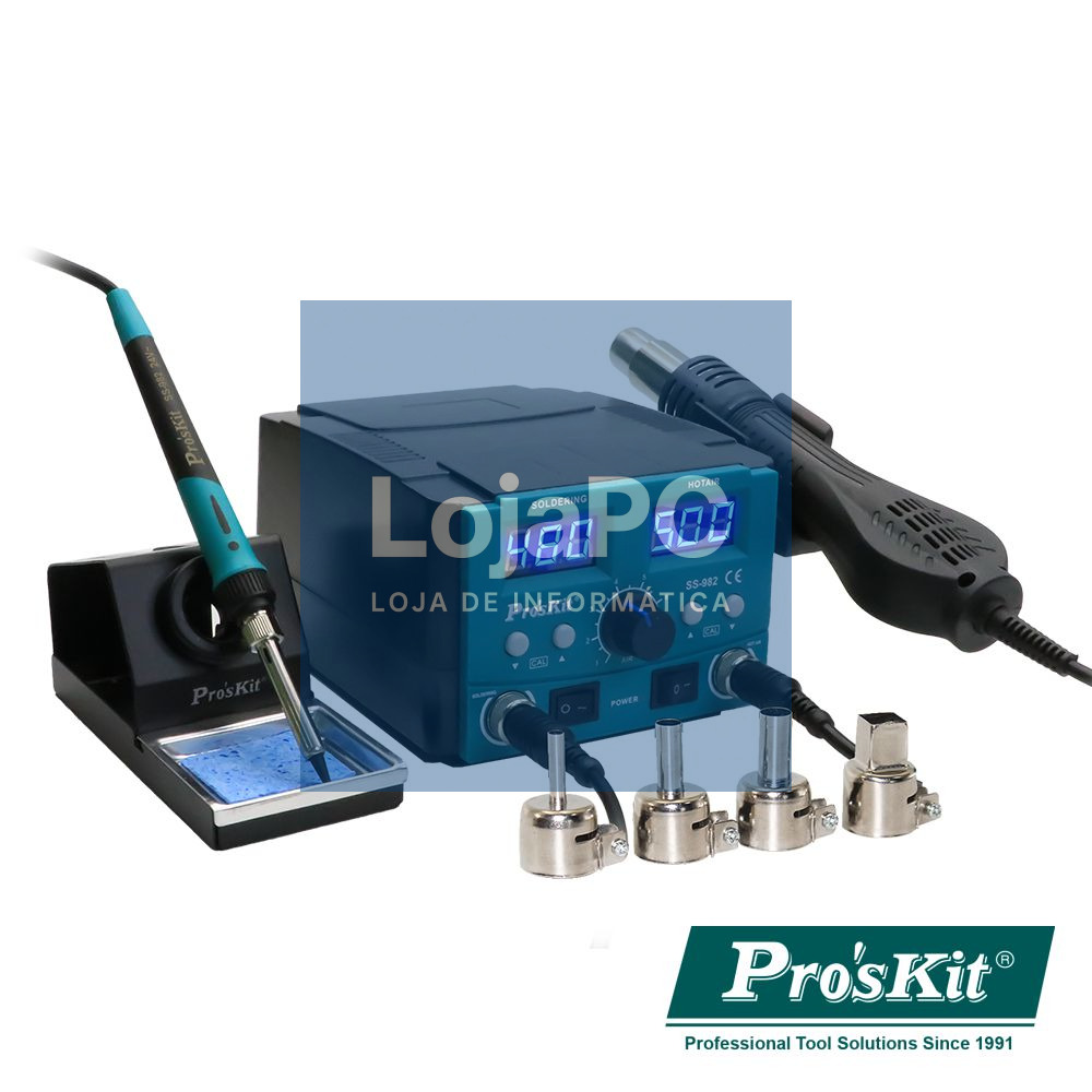 Estação de Soldar SMD Ar Quente 2 Em 1 750W PROSKIT