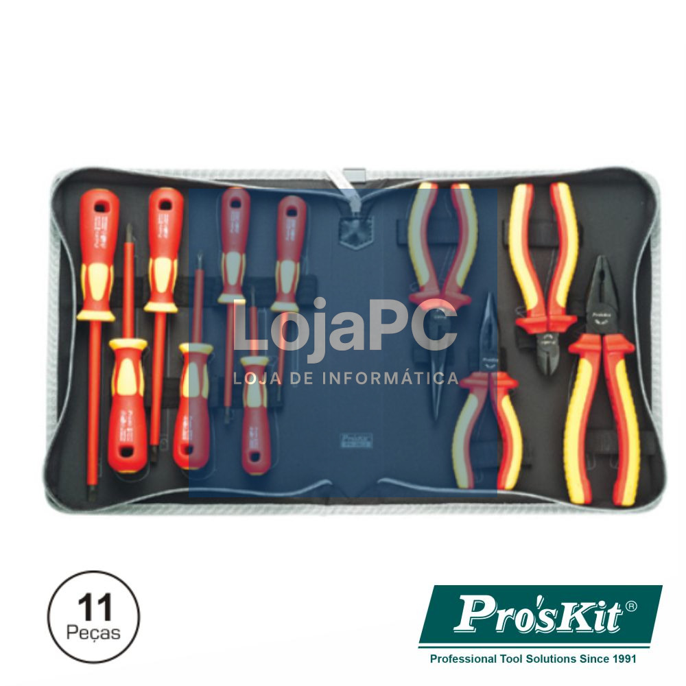 MALA FERRAMENTAS PROFISSIONAL 11 PEÇAS ISOLADAS PROSKIT