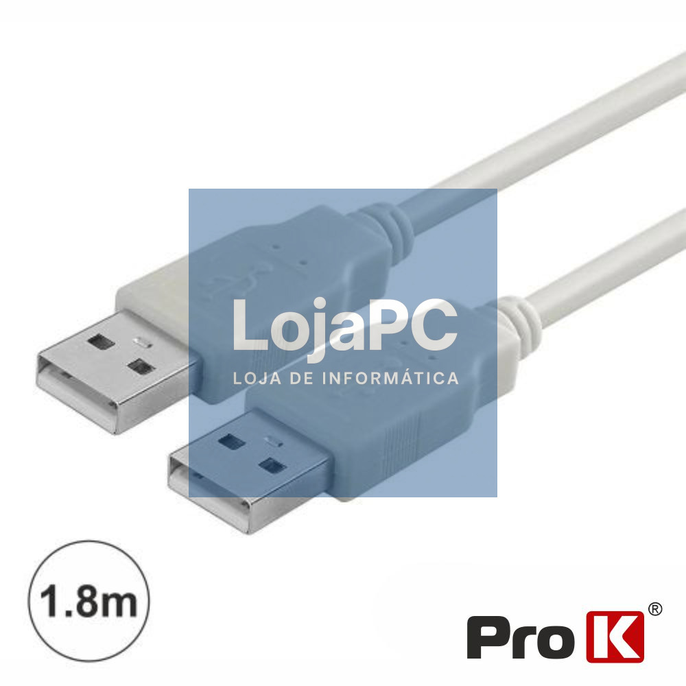 Cabo USB-A 2.0 Macho / USB-A Macho 1.8m PROK