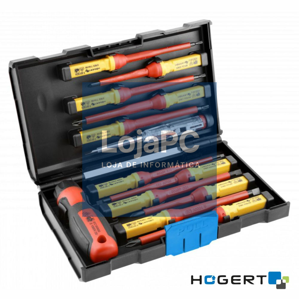 Conjunto de 13 Chaves VDE 1000V E 1 Busca-Polos HOGERT
