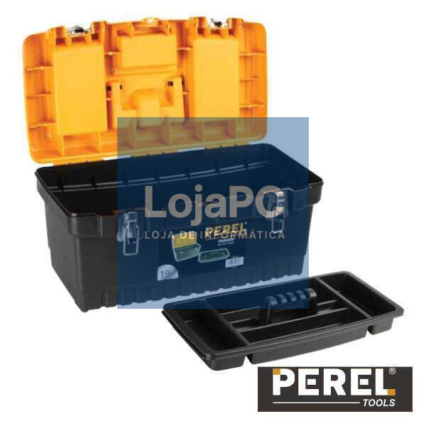 CAIXA FERRAMENTAS 19" C/ FECHO METÁLICO PEREL