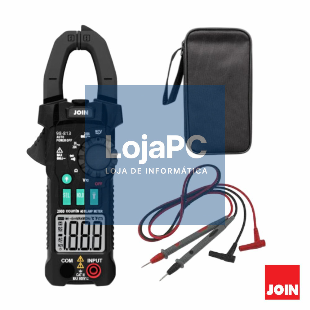 Pinça Amperimétrica Digital 600A 600V 20MOhm NCV JOIN