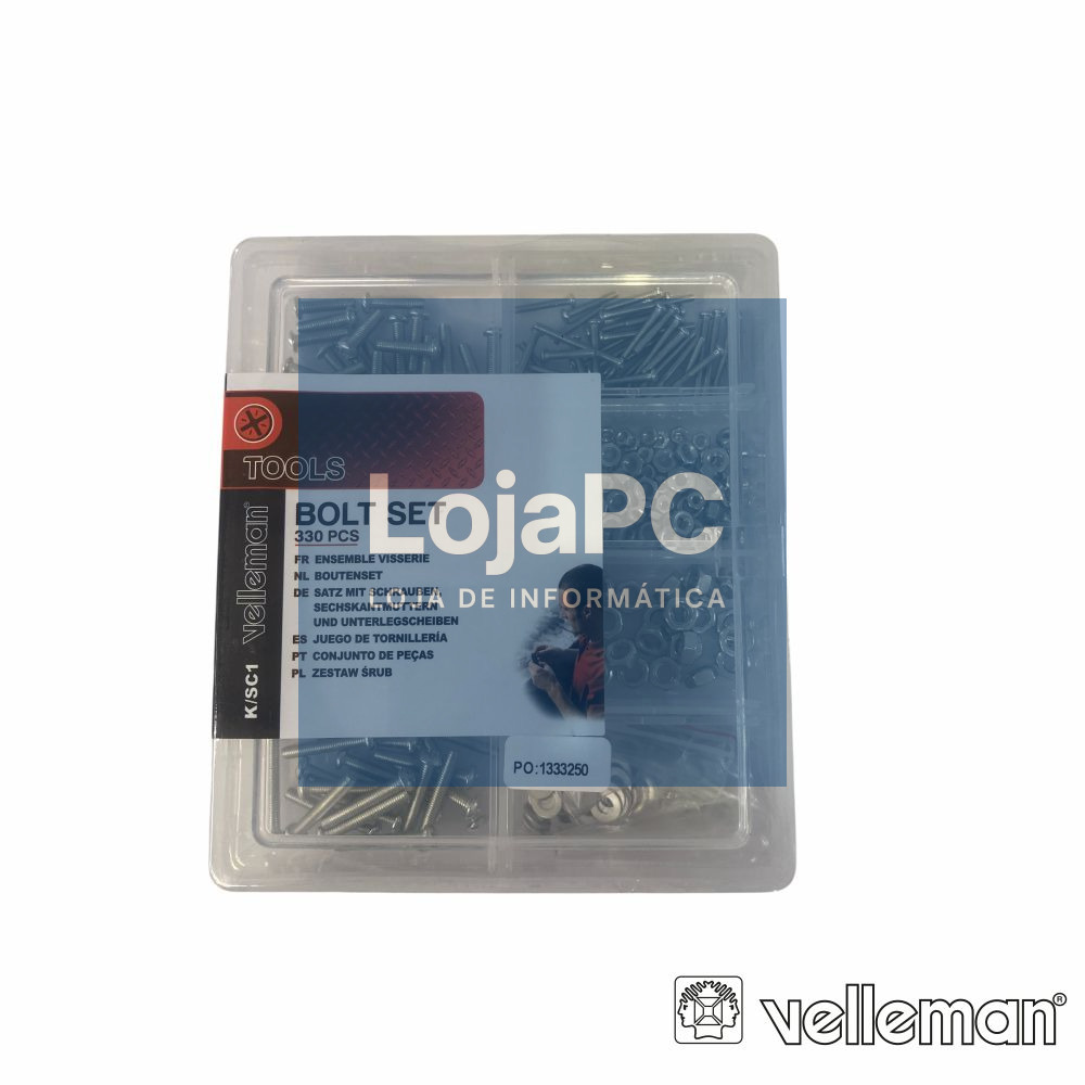KIT C/ PARAFUSOS (M2,M3,M4) E ANILHAS 300 PEÇAS VELLEMAN