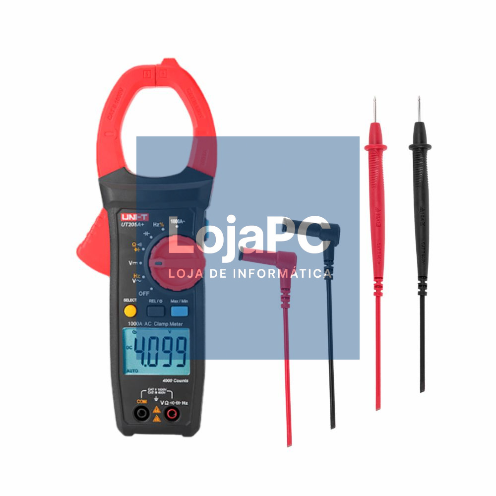 Pinça Amperimétrica Digital 600A 600V 40MOhm UNI-T