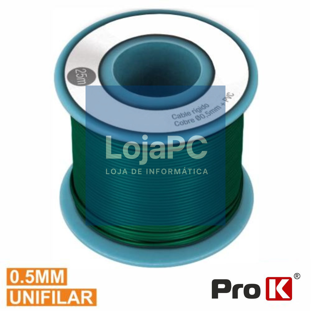 CABO UNIFILAR VERDE 0.5MM ROLO 25M PROK