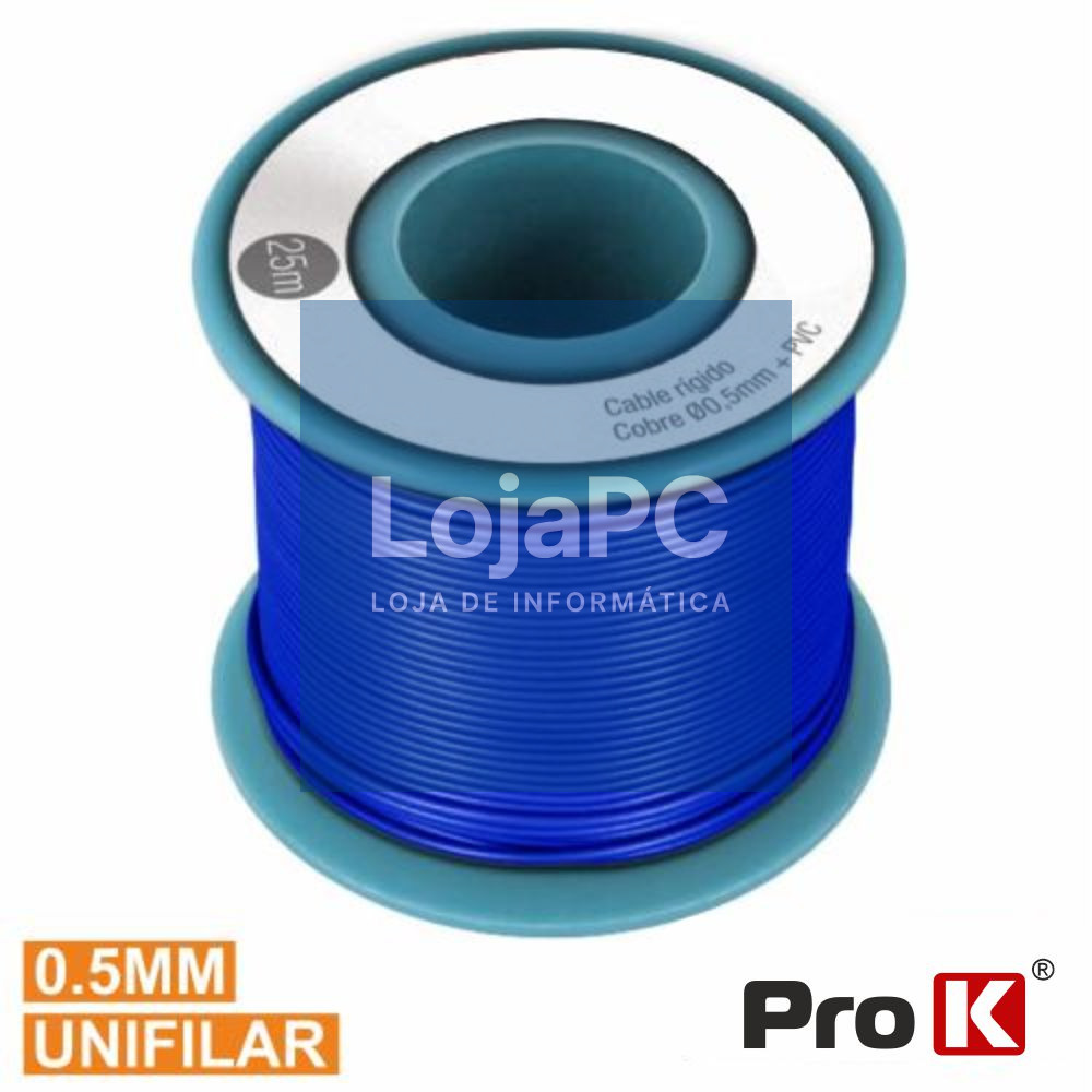 CABO UNIFILAR AZUL 0.5MM ROLO 25M PROK