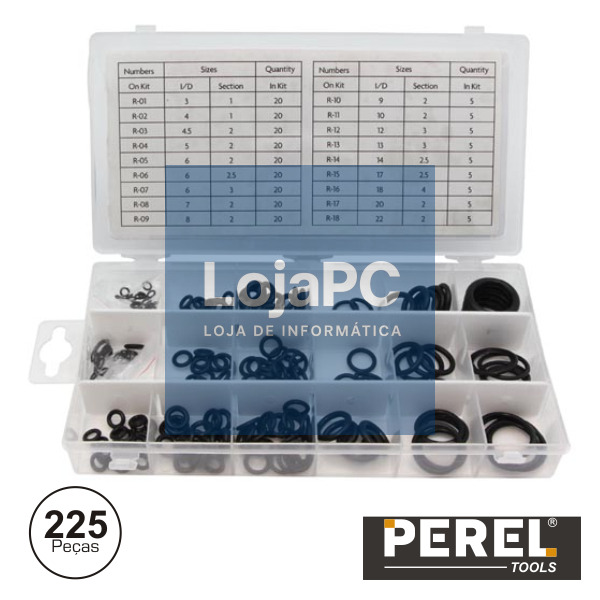 KIT DE O-RINGS BORRACHA NITRÍLICA 225X PEREL