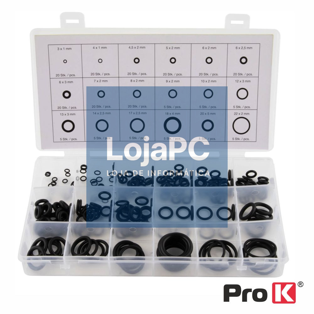 Kit de 225 O-Rings de Borracha PROK