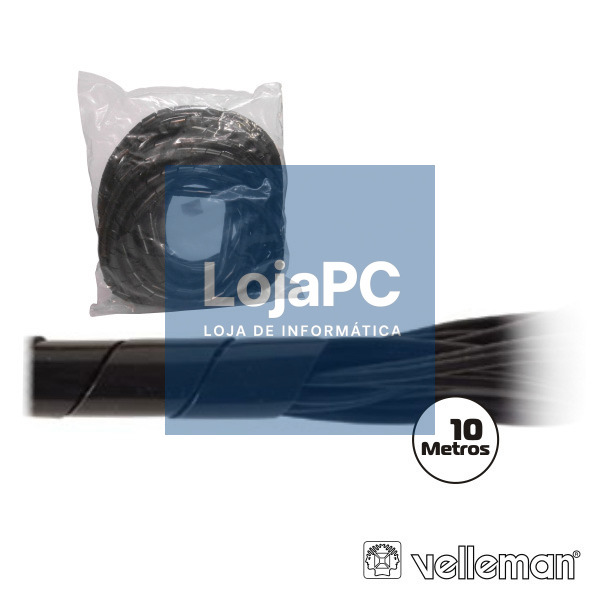 PROTECTOR DE CABO ESPIRAL PRETO 10M Ø 15MM VELLEMAN