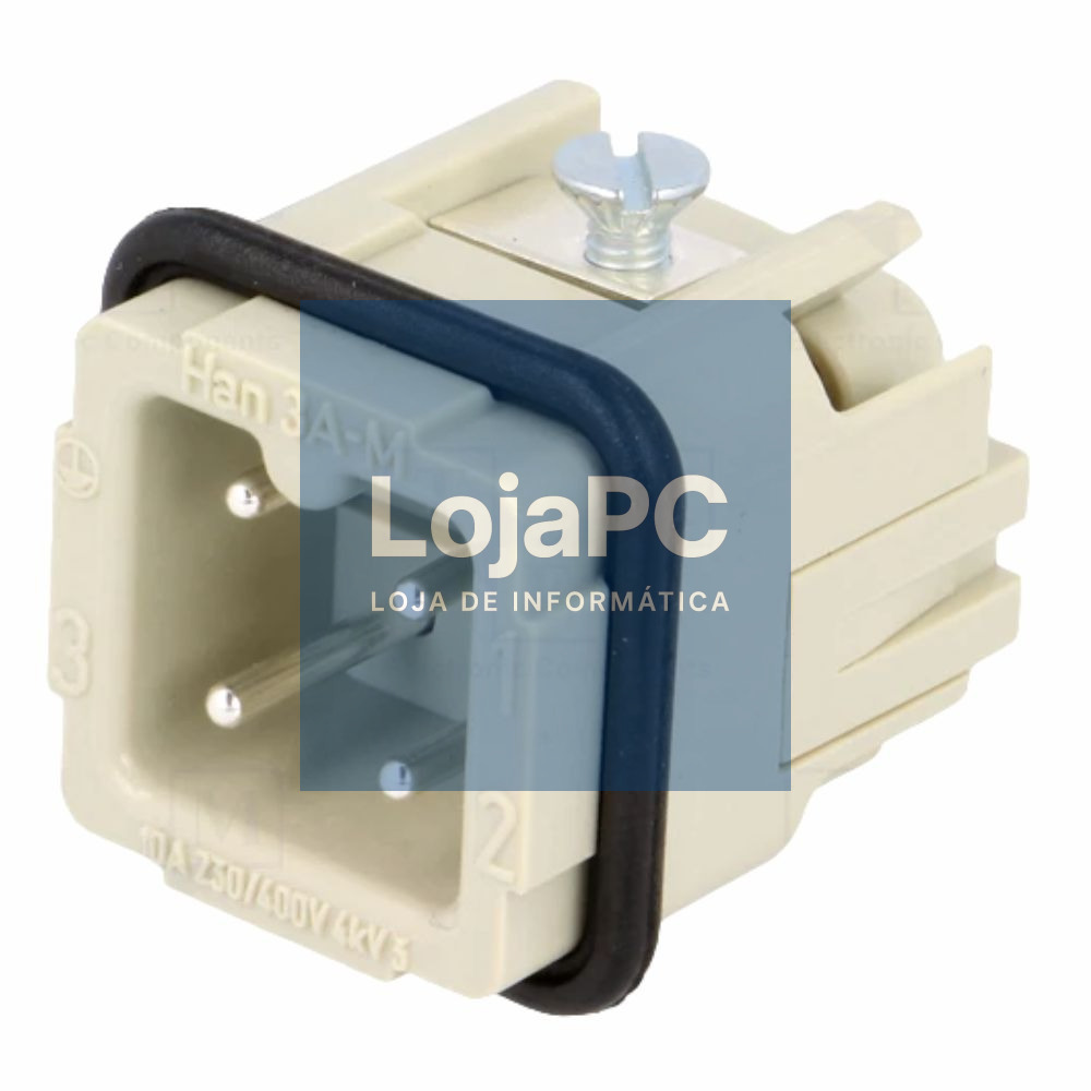 Ficha HDC Macho 4 Pinos 3+PE (Tamanho 3A) HARTING