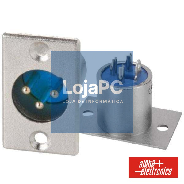 FICHA XLR 3P MACHO NIQUELADA PAINEL