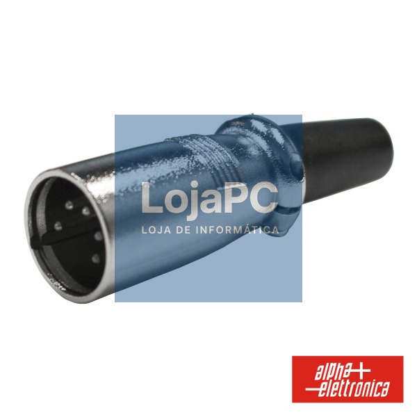 FICHA XLR 5P MACHO NIQUELADA PROTEÇÃO BLOQUEIO