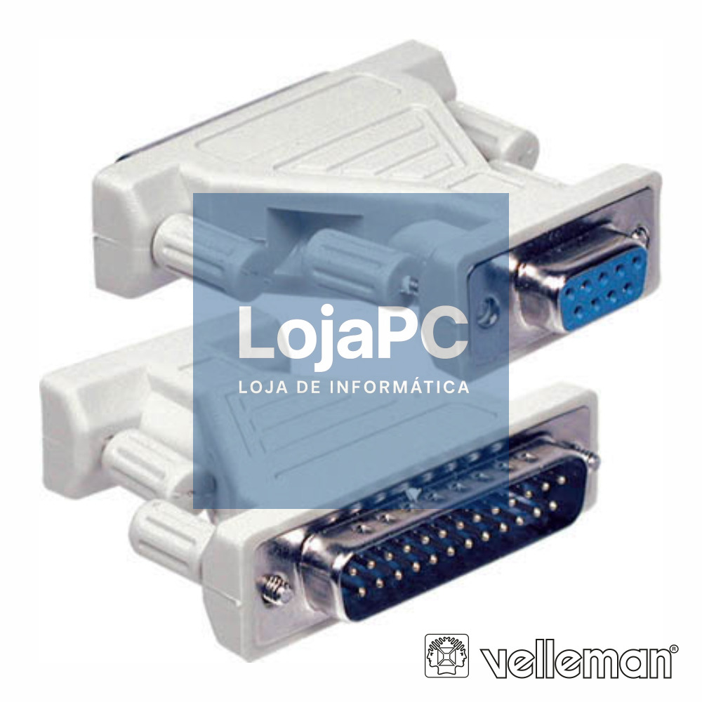 FICHA ADAPTADORA D-SUB 9P MACHO / D-SUB 25P FÊMEA