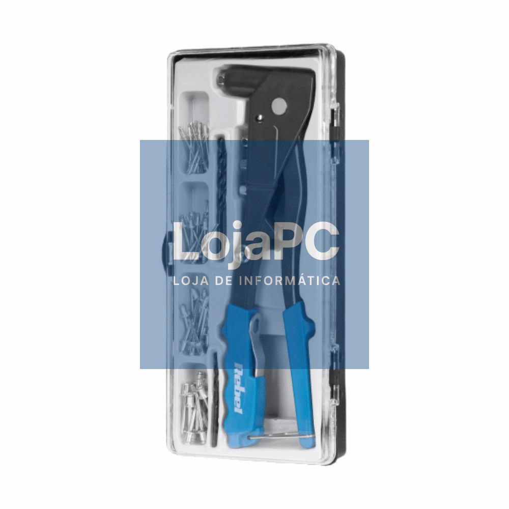 Alicate de Rebites C/ 4 Adaptadores e 60 Rebites REBEL