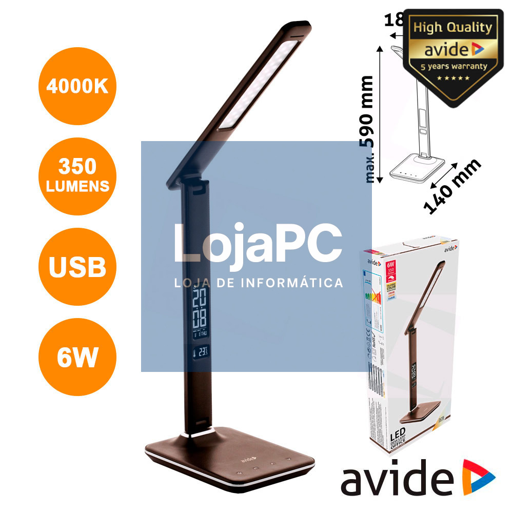 CANDEEIRO DECORATIVO LED 6W 5000K CALENDÁRIO 350LM AVIDE