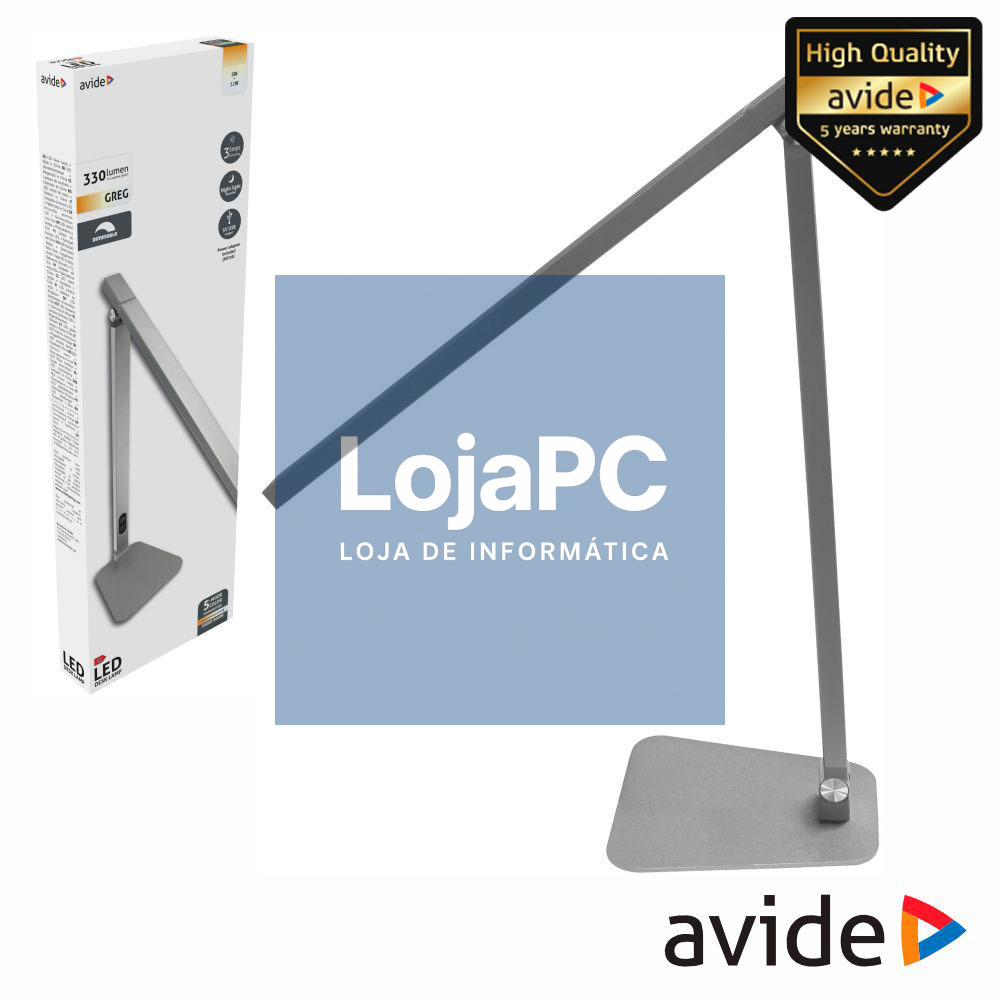 Candeeiro Secretária LED 8W 330lm 2200K-6500K AVIDE