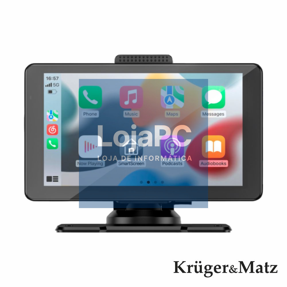 Monitor Auto 7" P/ Tablier Carplay/Android BT/AUX/FM
