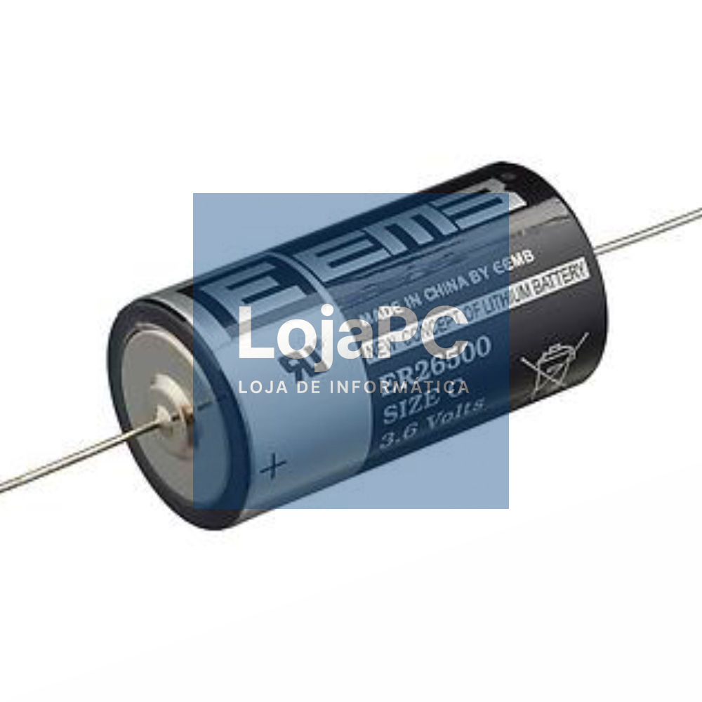 PILHA Li-SOCl2 LR14/C ER26500 TERMINAIS C/ FIOS 3.6V 9000MA