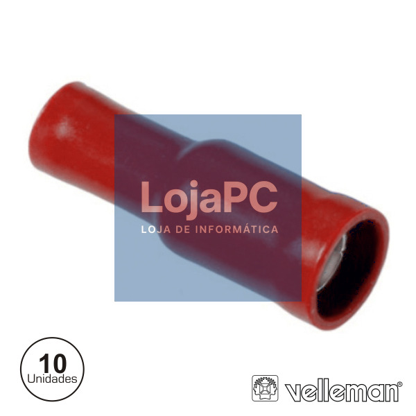 CONJUNTO DE 10 TERMINAIS FÊMEA VERMELHOS 4.9MM
