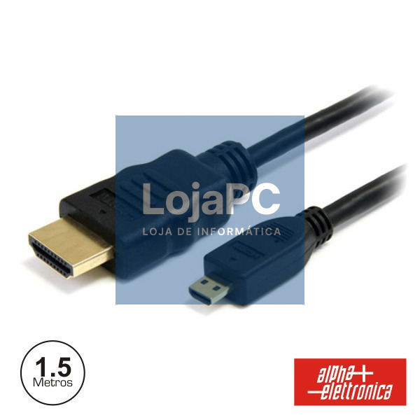 CABO HDMI DOURADO MACHO / MICRO HDMI MACHO PRETO 1.5M