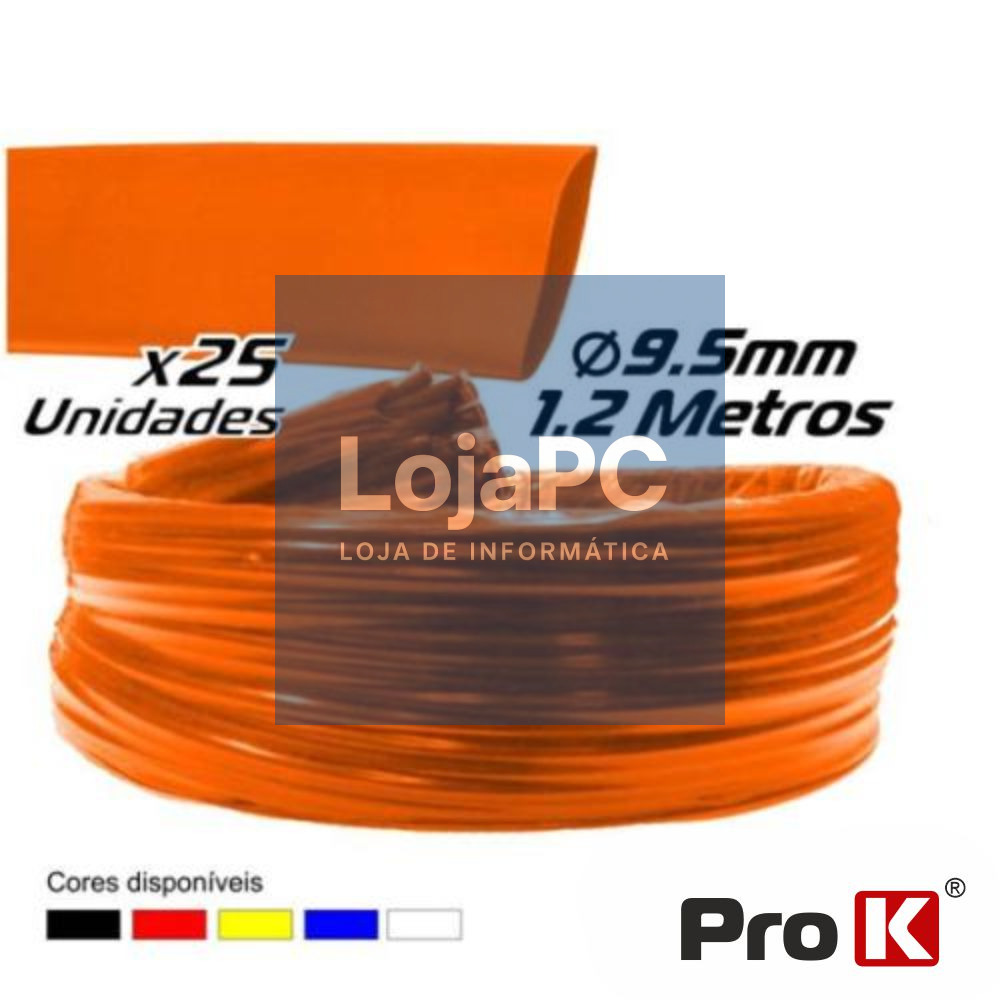 TUBO MANGA TERMORETRÁCTIL 9.5MM 1.2M 25X VERMELHO PROK