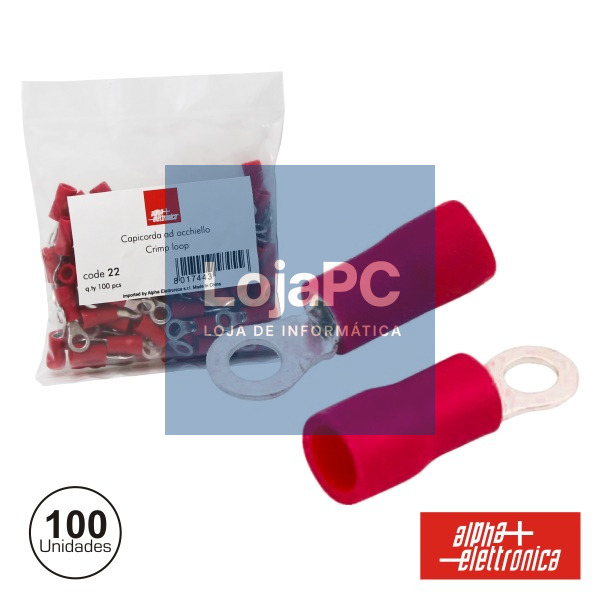 TERMINAL REDONDO ISOLADO 5.3MM 100X VERMELHO