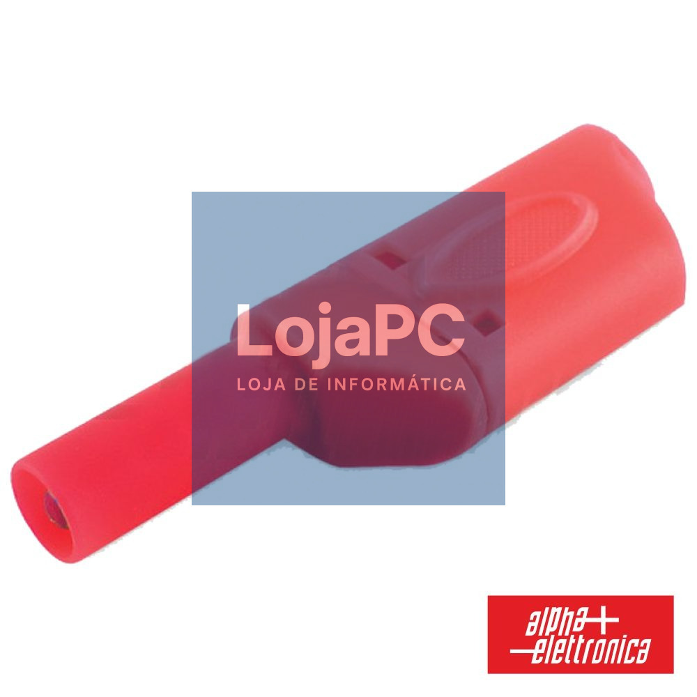 FICHA BANANA 4MM MACHO VERMELHO C/ COBERTURA