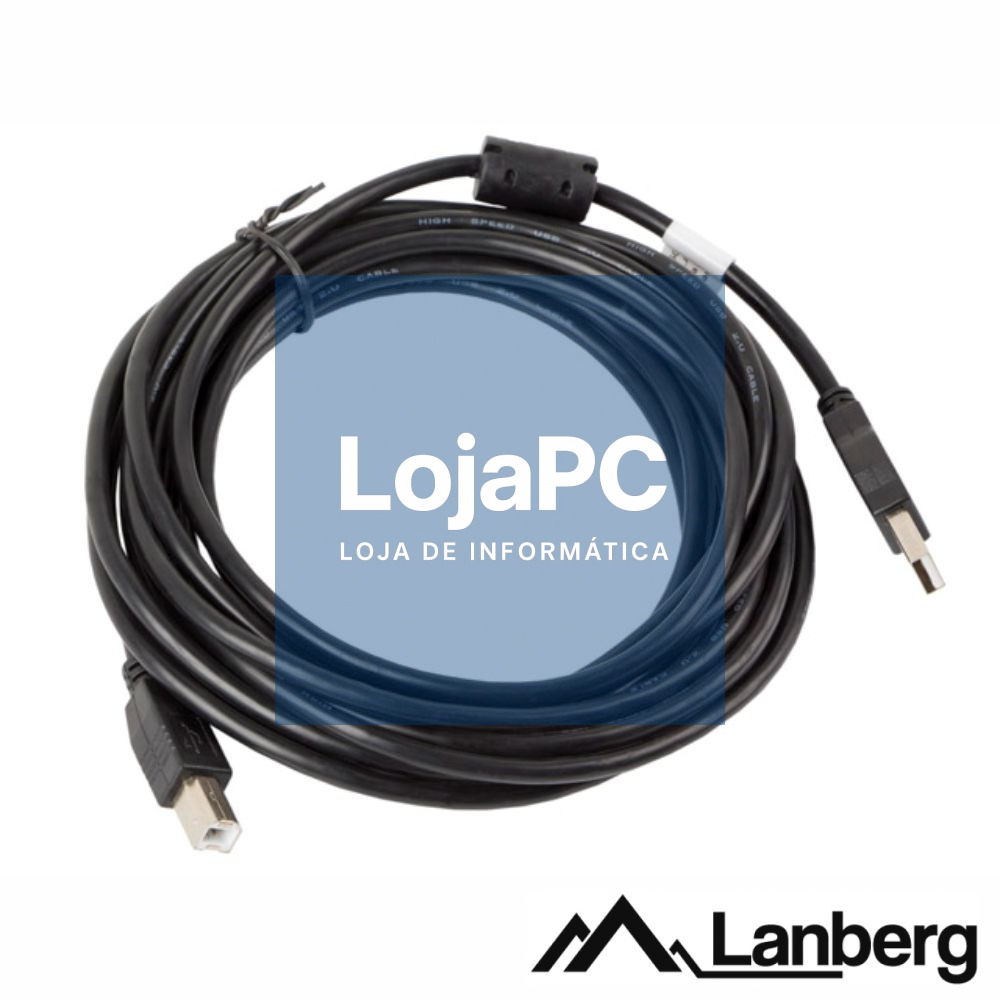 Cabo USB-A 2.0 Macho / USB-B Macho 5m LANBERG