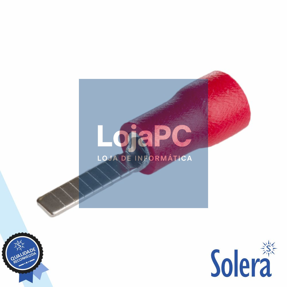 Terminal Ponta Isolado 10mm 50X Vermelho SOLERA