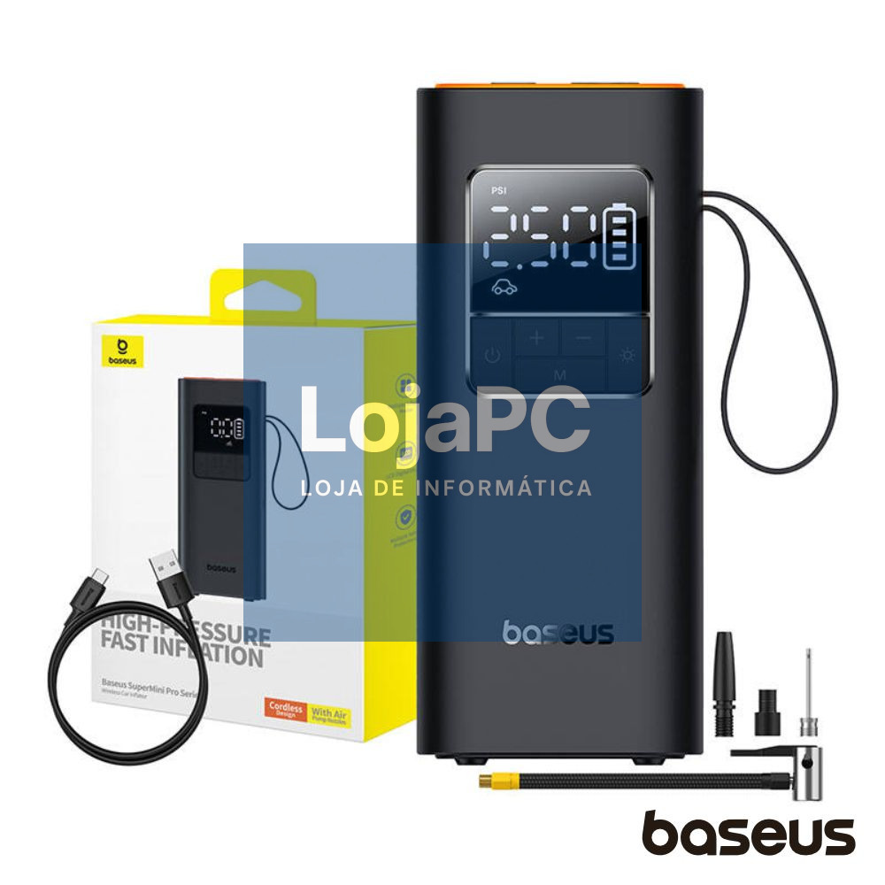 Compressor de Ar Portátil C/ LCD SuperMini Pro BASEUS